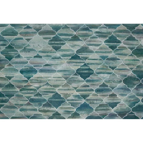 Indigo Lattice Gold Ornate Wood Framed Art Print with Double Matting by Art Atelier Alliance