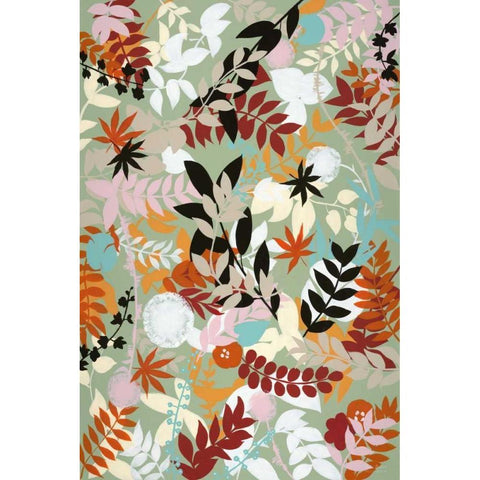 Leaves of Joy 1 Gold Ornate Wood Framed Art Print with Double Matting by Art Atelier Alliance