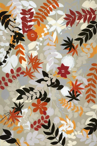 Leaves of Joy 2 Detail Black Ornate Wood Framed Art Print with Double Matting by Art Atelier Alliance