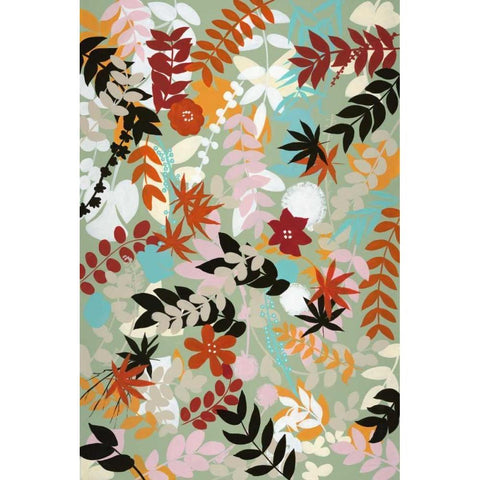 Leaves of Joy 2 Gold Ornate Wood Framed Art Print with Double Matting by Art Atelier Alliance