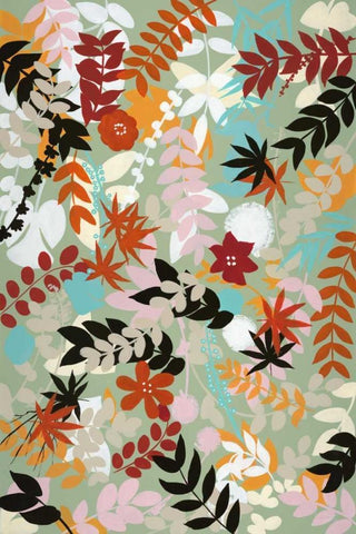 Leaves of Joy 2 Black Ornate Wood Framed Art Print with Double Matting by Art Atelier Alliance