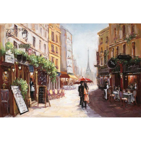 Parisienne Romance Gold Ornate Wood Framed Art Print with Double Matting by Art Atelier Alliance