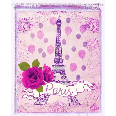 Pretty Paris Polaroid 1 Black Modern Wood Framed Art Print by Amori, Miyo