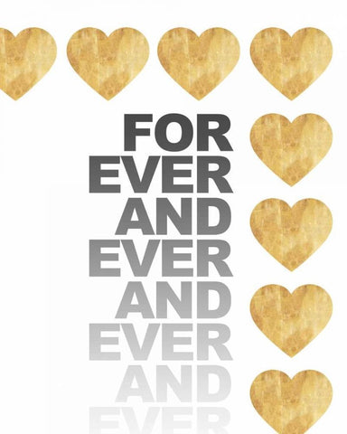 Love For Ever and Ever White Modern Wood Framed Art Print with Double Matting by Amori, Miyo