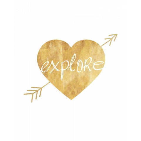 Explore Love Gold Ornate Wood Framed Art Print with Double Matting by Amori, Miyo