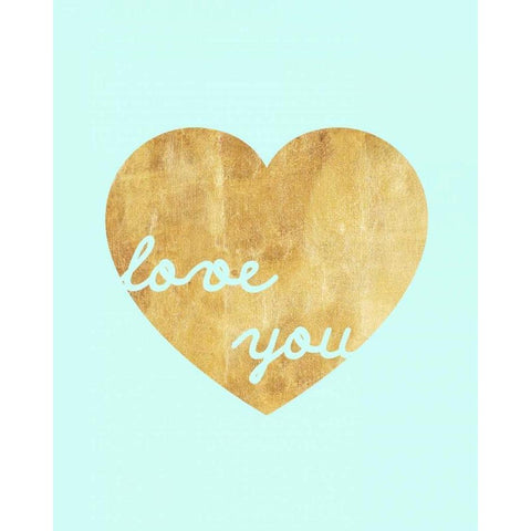 Heart of Gold Love Black Modern Wood Framed Art Print with Double Matting by Amori, Miyo