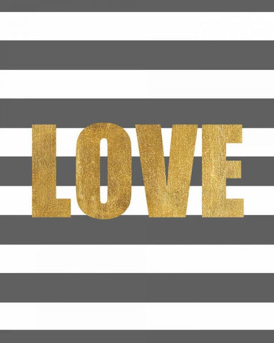 Shiny Big Love Black Ornate Wood Framed Art Print with Double Matting by Amori, Miyo