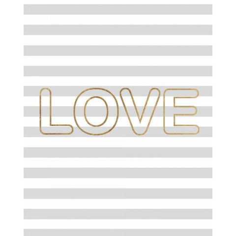 Love Outlined Gold Ornate Wood Framed Art Print with Double Matting by Amori, Miyo