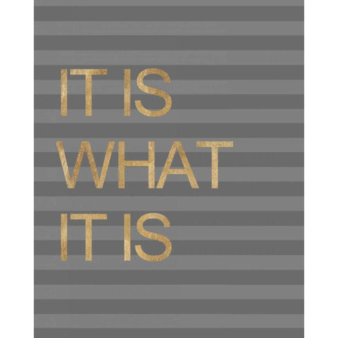 It is What it Is Stripes Black Modern Wood Framed Art Print with Double Matting by Amori, Miyo