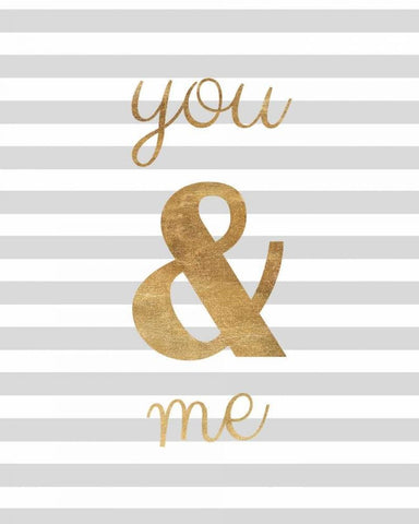 You and Me are Golden White Modern Wood Framed Art Print with Double Matting by Amori, Miyo