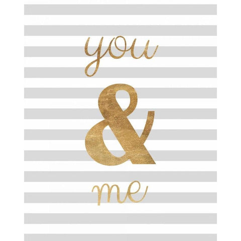 You and Me are Golden Black Modern Wood Framed Art Print by Amori, Miyo