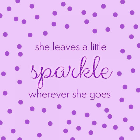 She Leaves A Little Sparkle White Modern Wood Framed Art Print with Double Matting by Amori, Miyo