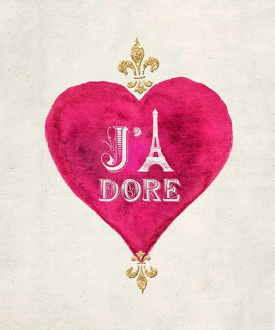 Romance Collection J adore Black Ornate Wood Framed Art Print with Double Matting by Amori, Miyo