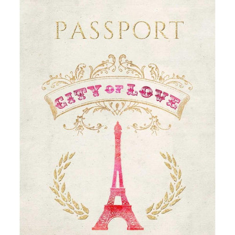 Romance Collection Passport White Modern Wood Framed Art Print by Amori, Miyo