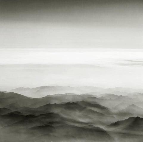 Mist and Mood White Modern Wood Framed Art Print with Double Matting by Scott, Avery