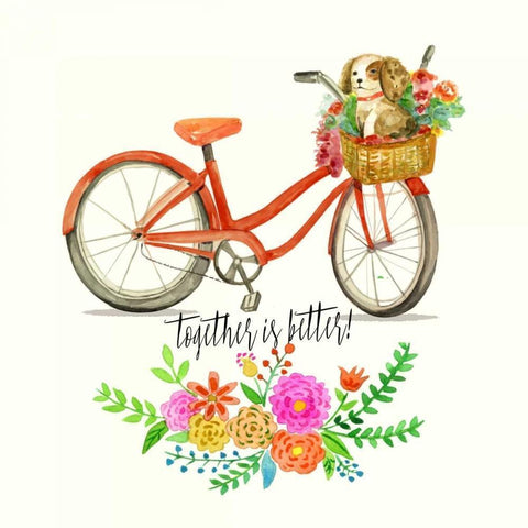 Together Is Better! White Modern Wood Framed Art Print by Jing, Jin