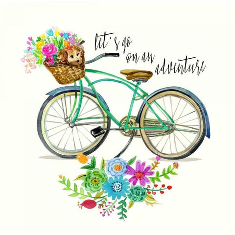 Lets Go On An Adventure! Gold Ornate Wood Framed Art Print with Double Matting by Jing, Jin