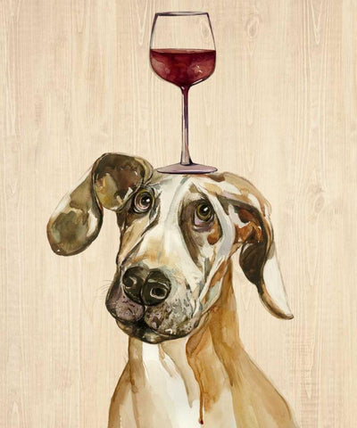 Be Careful Of The Glass of Wine Black Ornate Wood Framed Art Print with Double Matting by Jing, Jin