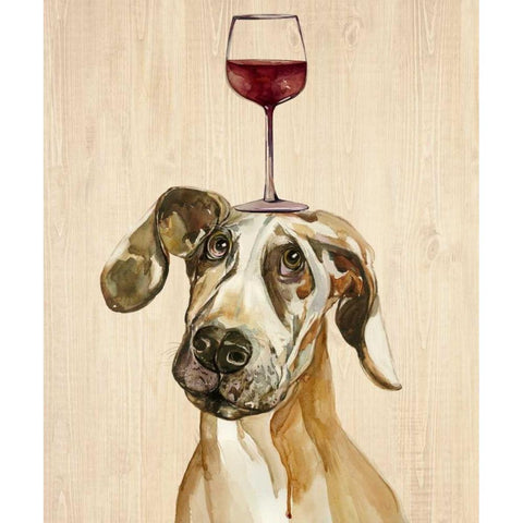 Be Careful Of The Glass of Wine Black Modern Wood Framed Art Print by Jing, Jin