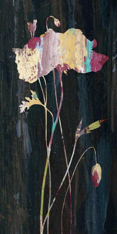 Marble Garden Flower 2 White Modern Wood Framed Art Print with Double Matting by Jing, Jin