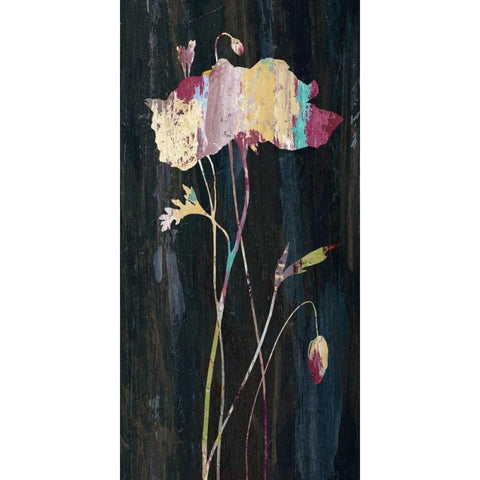 Marble Garden Flower 2 Black Modern Wood Framed Art Print with Double Matting by Jing, Jin