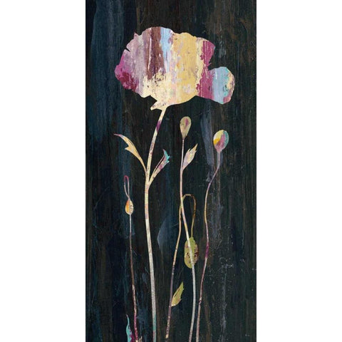 Marble Garden Flower 3 Black Modern Wood Framed Art Print with Double Matting by Jing, Jin