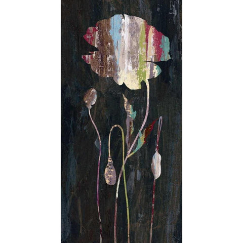 Marble Garden Flower 4 Black Modern Wood Framed Art Print by Jing, Jin