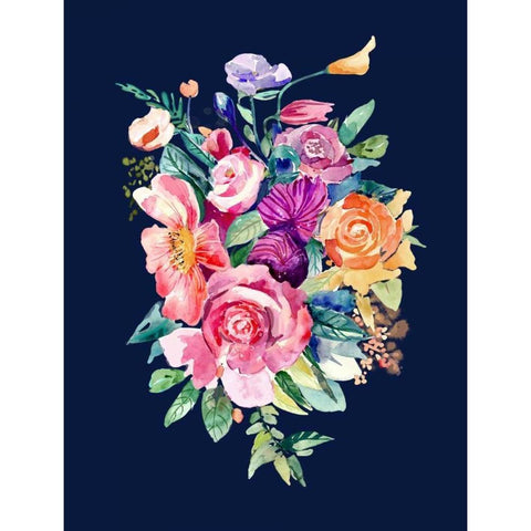 Enchanted Flowers Gold Ornate Wood Framed Art Print with Double Matting by Jing, Jin