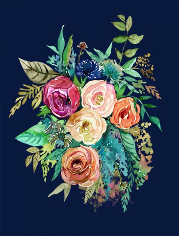 Enchanted Bouquet Black Ornate Wood Framed Art Print with Double Matting by Jing, Jin