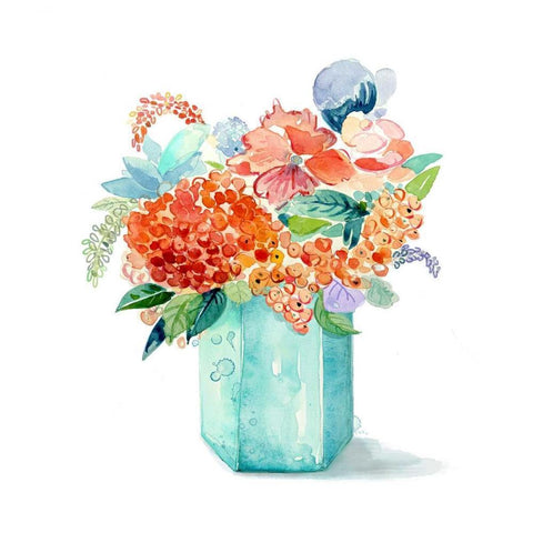 Sweet Bouquet 2 Black Modern Wood Framed Art Print by Jing, Jin