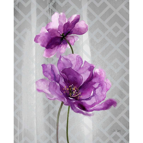 Trellis Floral1 White Modern Wood Framed Art Print by Jing, Jin