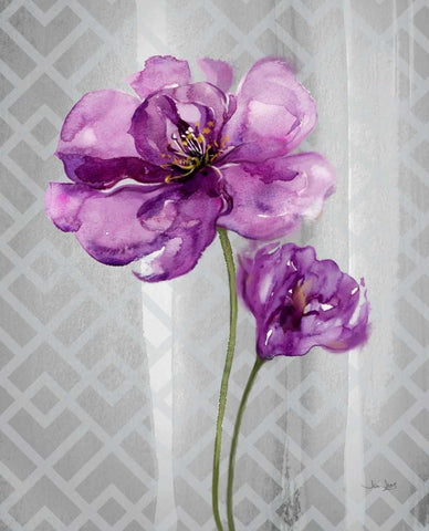 Trellis Floral2 Black Ornate Wood Framed Art Print with Double Matting by Jing, Jin