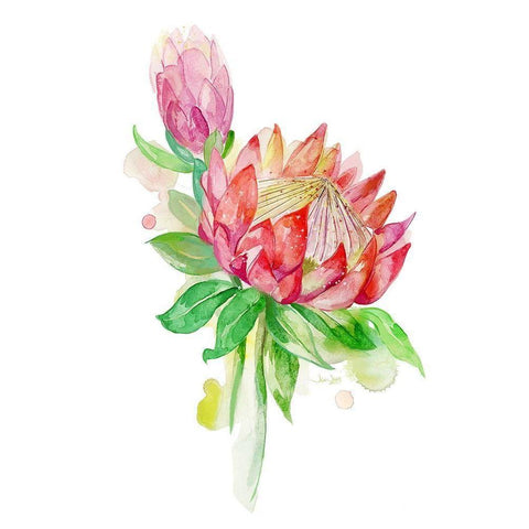 Tropical Blooming White Modern Wood Framed Art Print by Jing, Jin