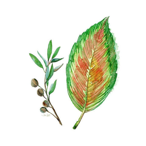 Tropical Botanical White Modern Wood Framed Art Print by Jing, Jin