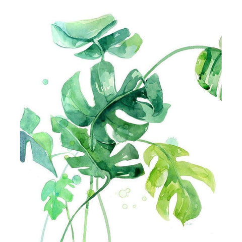 Fresh Tropical 1 White Modern Wood Framed Art Print by Jing, Jin