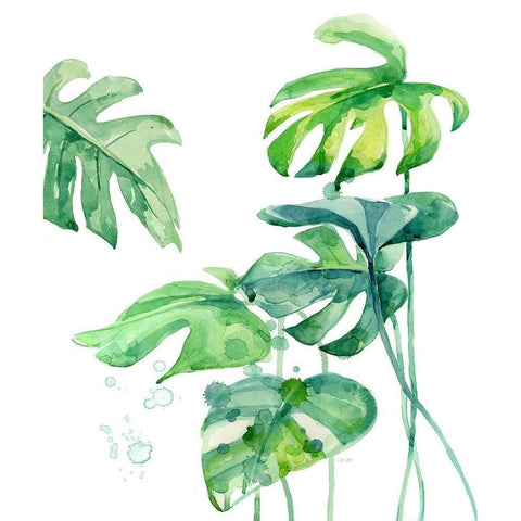 Fresh Tropical 2 White Modern Wood Framed Art Print by Jing, Jin