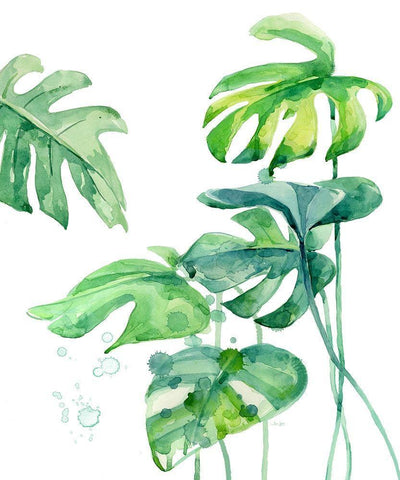 Fresh Tropical 2 White Modern Wood Framed Art Print with Double Matting by Jing, Jin