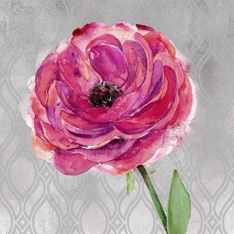 Floral Inspired 2 Black Modern Wood Framed Art Print by Jing, Jin