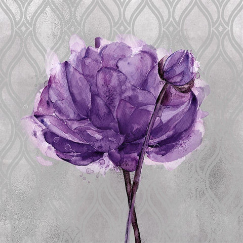 Floral Inspired Plum 2 Black Ornate Wood Framed Art Print with Double Matting by Jing, Jin