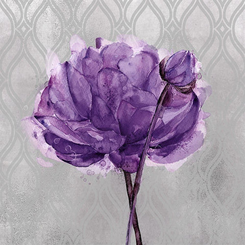 Floral Inspired Plum 2 White Modern Wood Framed Art Print by Jing, Jin