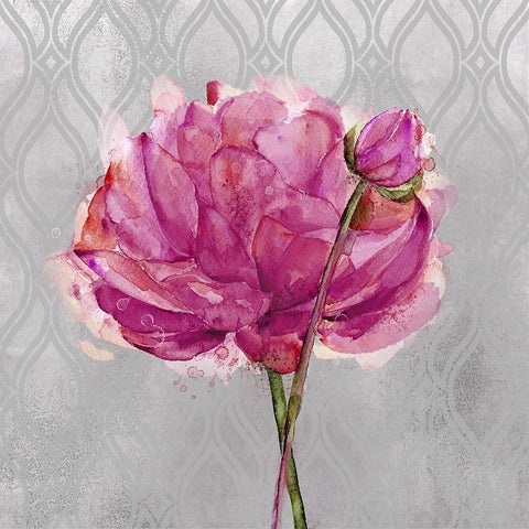 Floral Inspired 2 Black Modern Wood Framed Art Print by Jing, Jin