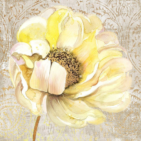 Enchanted Floral 1 White Modern Wood Framed Art Print with Double Matting by Jing, Jin