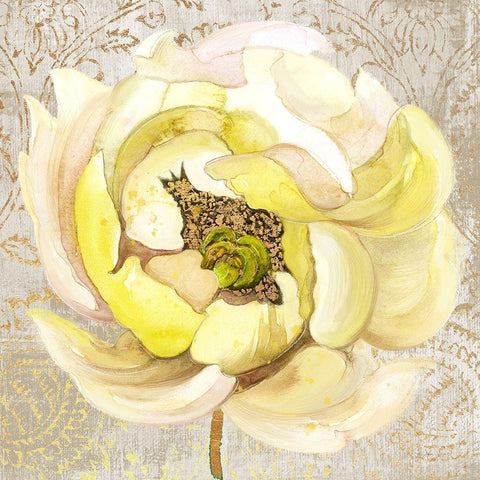 Enchanted Floral 2 White Modern Wood Framed Art Print with Double Matting by Jing, Jin
