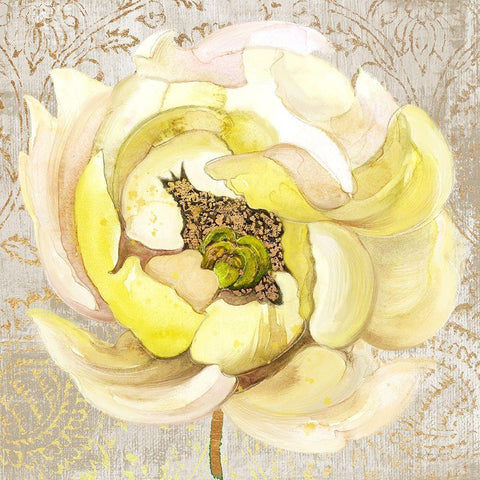 Enchanted Floral 2 Black Modern Wood Framed Art Print by Jing, Jin