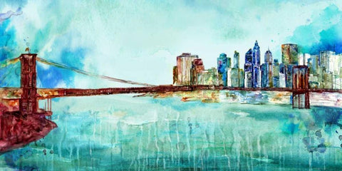 Painted City Black Ornate Wood Framed Art Print with Double Matting by Zheng, James