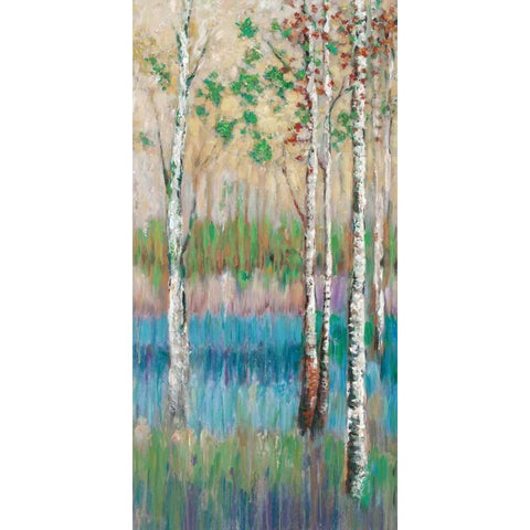 Coastal Spring Birch Black Modern Wood Framed Art Print by Zheng, James