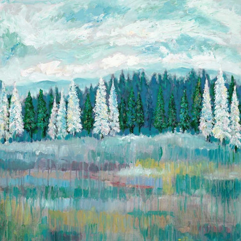 Mountain Meadow Colors White Modern Wood Framed Art Print by Zheng, James