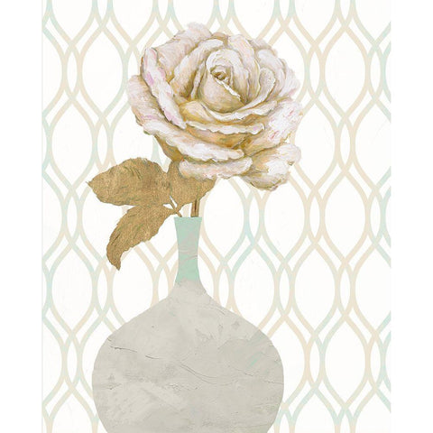 Gilded Rose 1 White Modern Wood Framed Art Print by Zheng, James