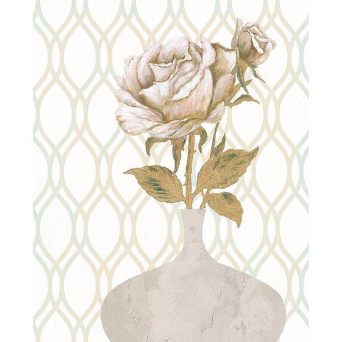 Gilded Rose 2 White Modern Wood Framed Art Print by Zheng, James