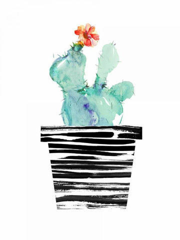 Petit Cactus Black Ornate Wood Framed Art Print with Double Matting by London, Dakota